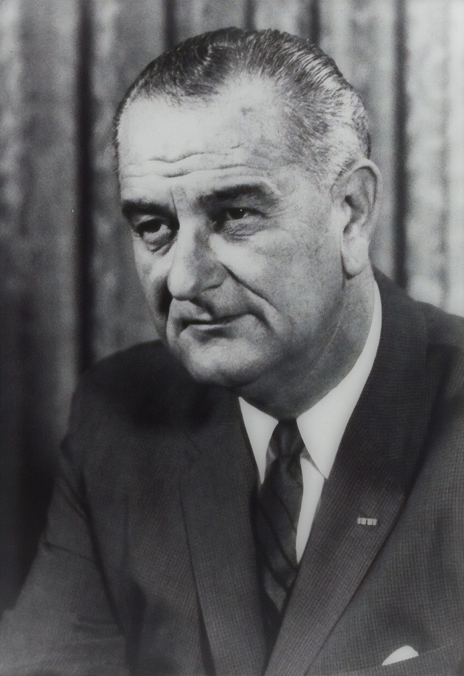 Lyndon B. Johnson 1964 Official White House Portrait (black and white)