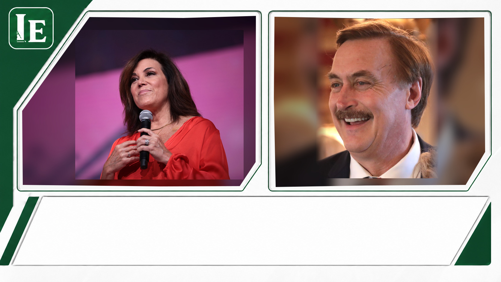 Michele Tafoya and Mike Lindell featured editorial graphic