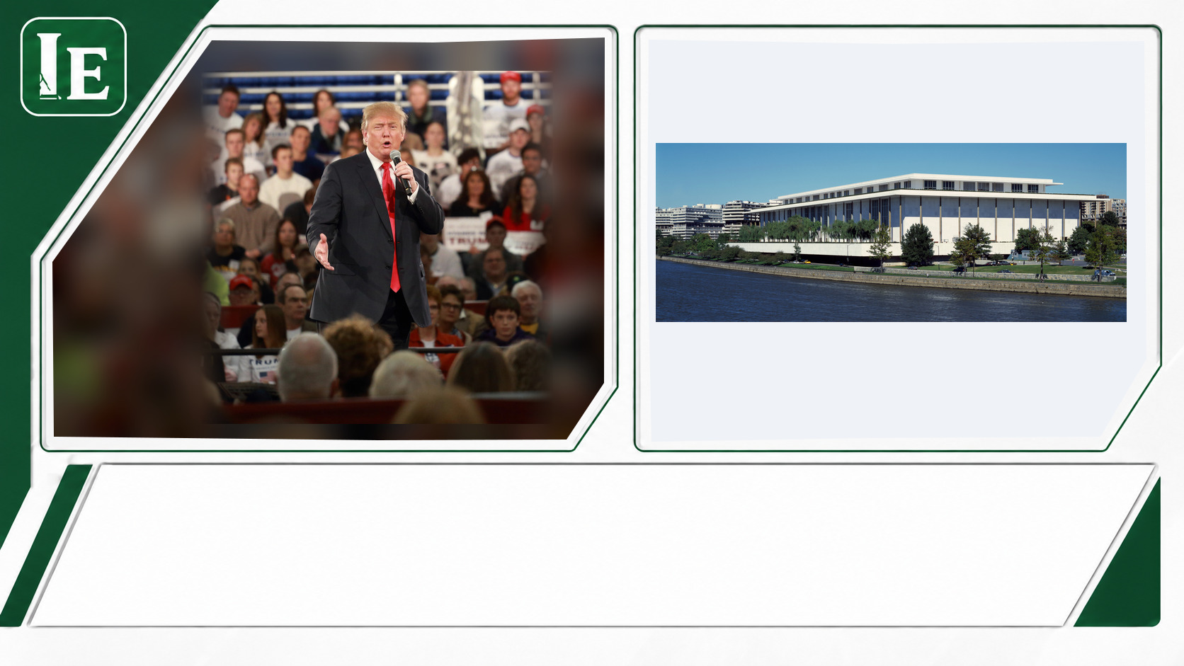 Donald Trump and Kennedy Center featured editorial graphic