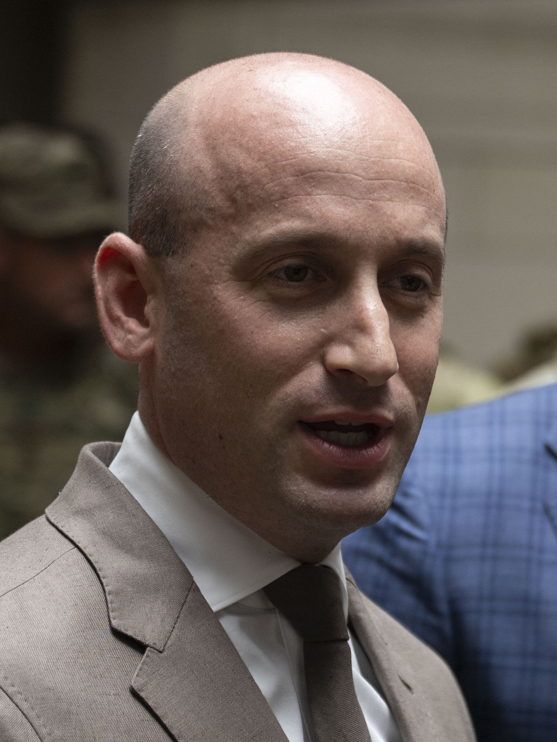 2025 White House Deputy Chief of Staff Stephen Miller meets National Guard troops posted at Union Station in Washington, D.C. on August 20 (cropped)