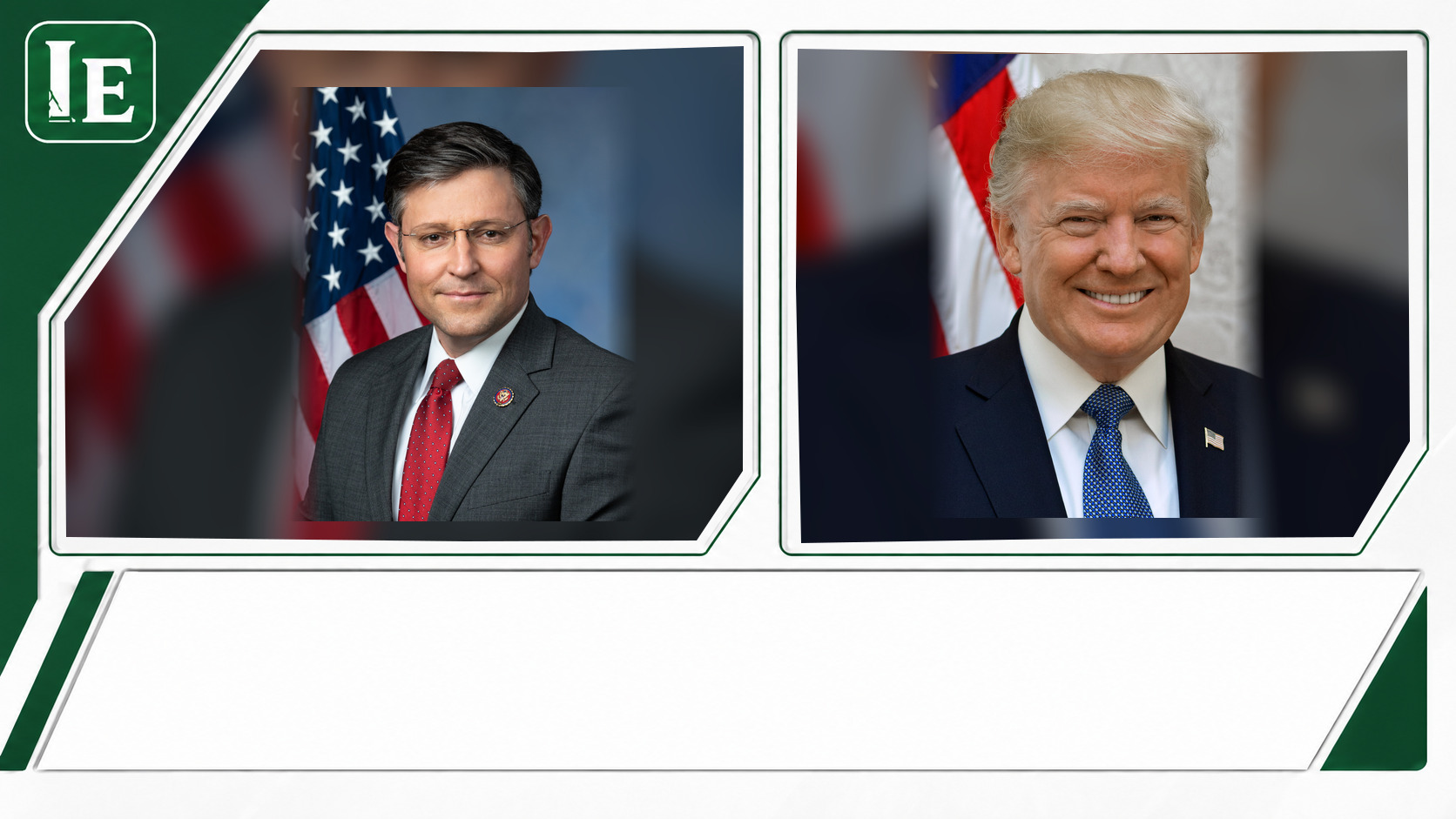 Mike Johnson and Donald Trump featured editorial graphic