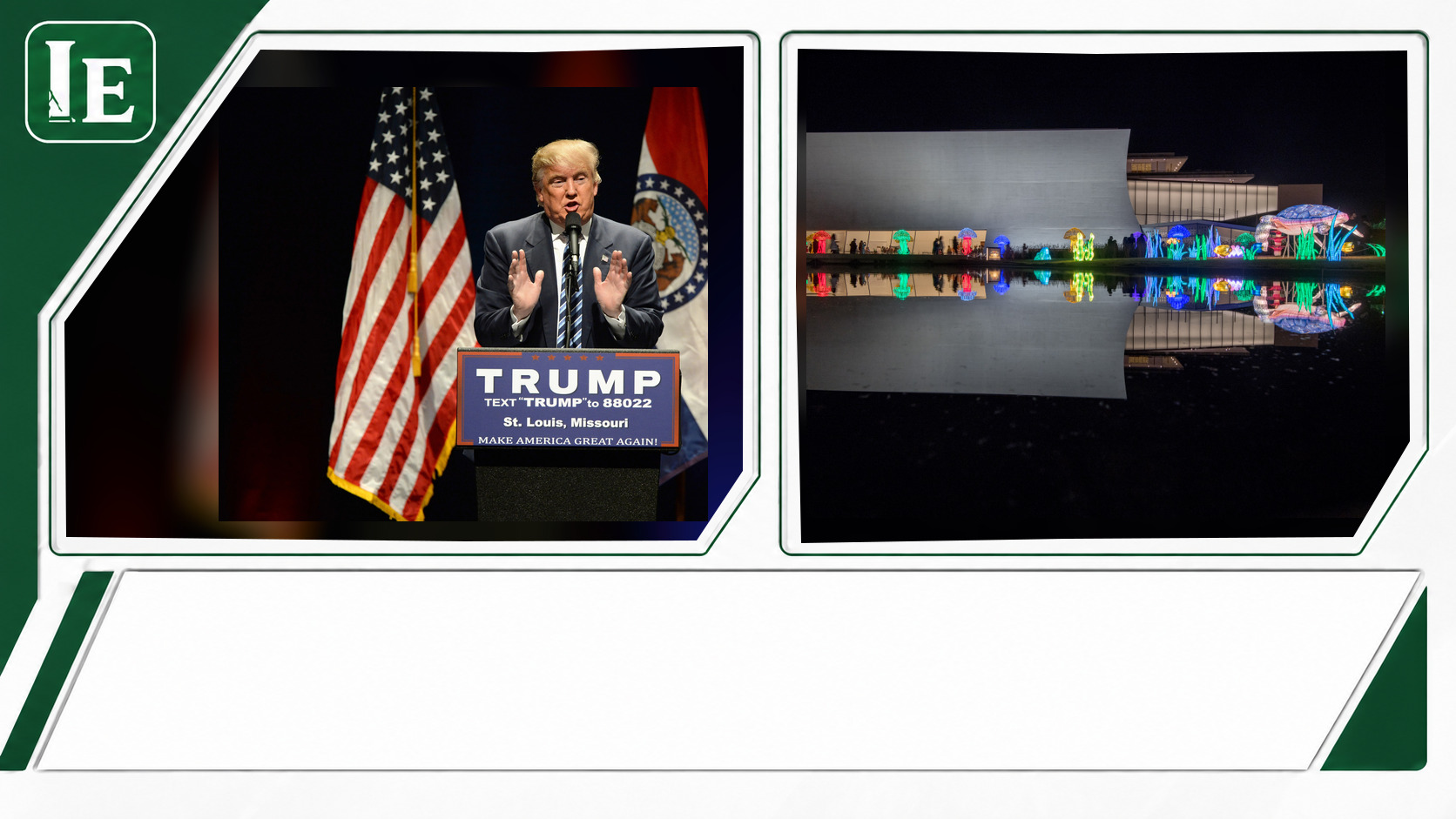 Donald Trump and Kennedy Center featured editorial graphic