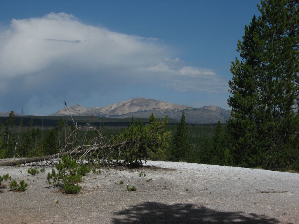 View of the Gallatin Range from Norris Geyser Basin, Yellowstone National Park, Wyoming