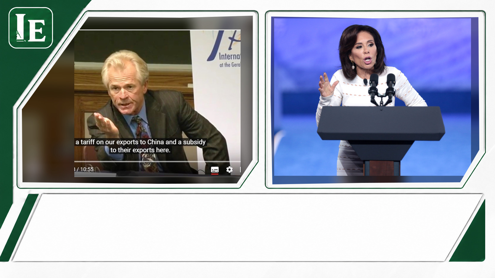 Peter Navarro and Jeanine Pirro featured editorial graphic