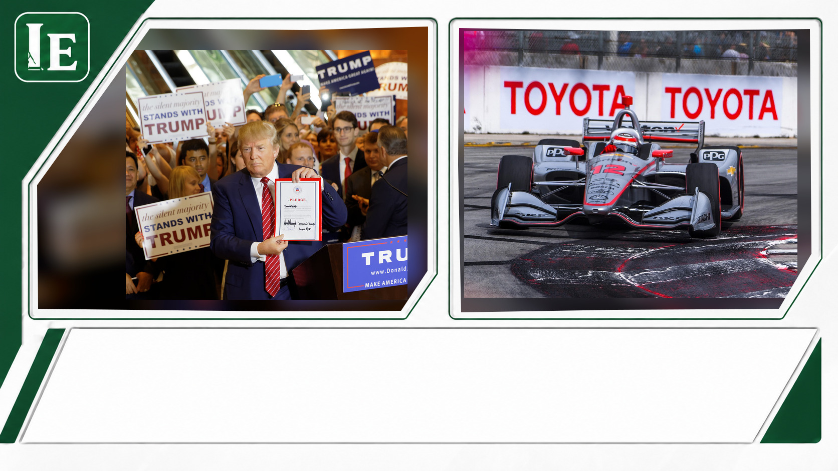 Donald Trump and IndyCar featured editorial graphic