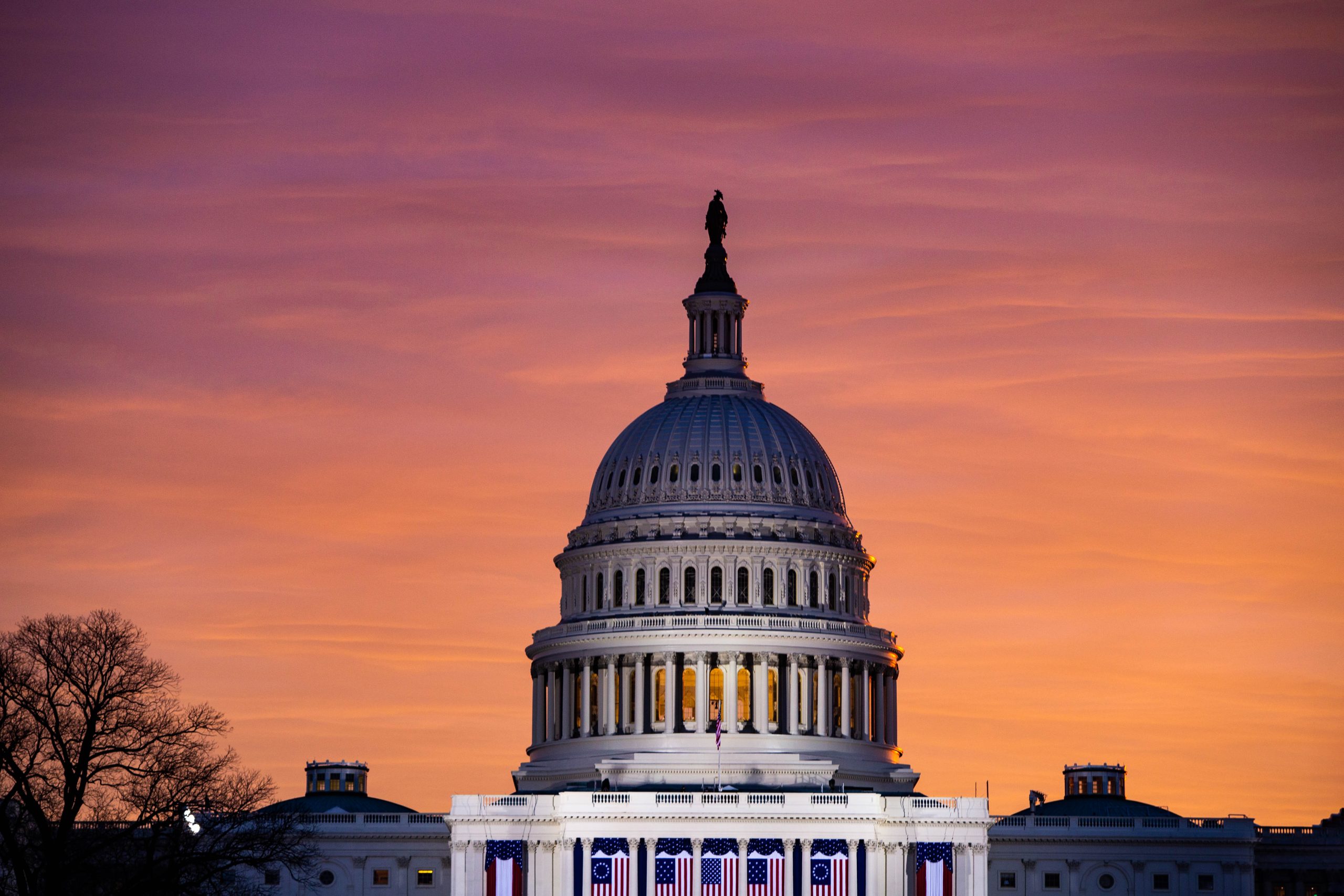 Sunrise At The United States Capitol Building Washington D.C.