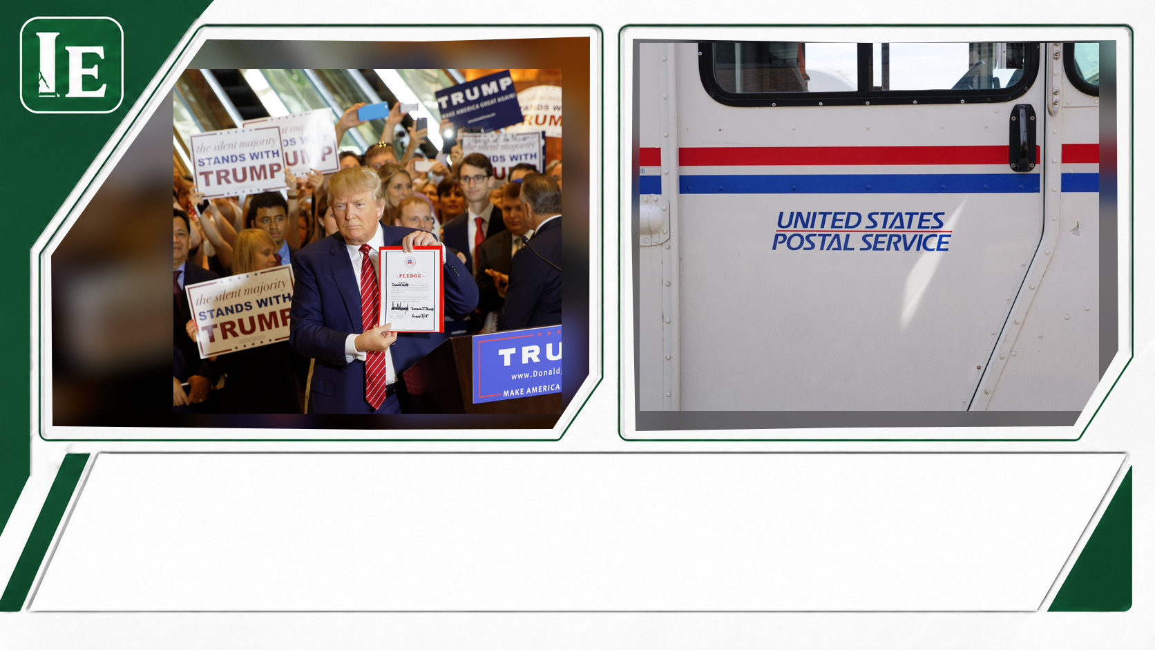 Donald Trump and United States Postal Service featured editorial graphic