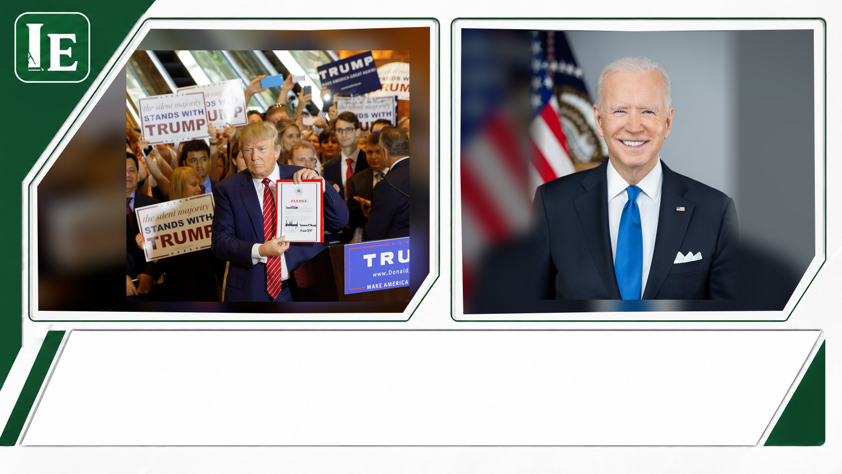 Donald Trump and Joe Biden featured editorial graphic