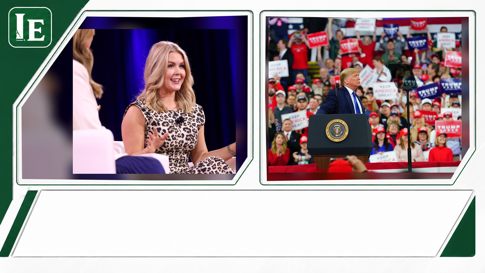 Karoline Leavitt and Donald Trump featured editorial graphic