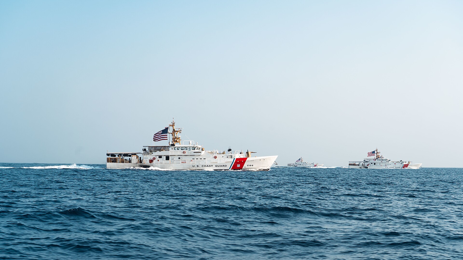 USCG Fast Response Cutters transit the Strait of Hormuz 220822 A KS490 1109