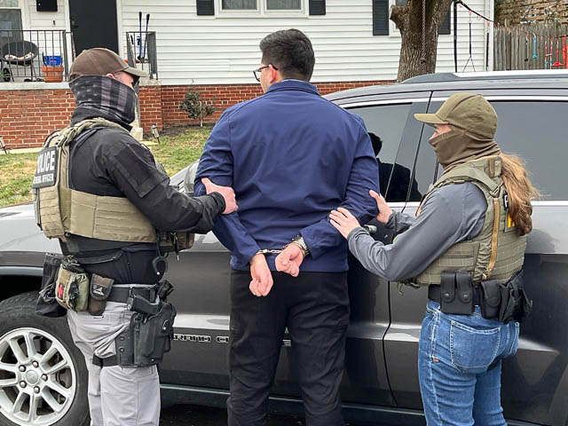 U.S. Immigration and Customs Enforcement (ICE) Enforcement and Removal Operations&amp;#39; (ERO) officers in Arlington, Virginia, Feb. 11, 2025 13