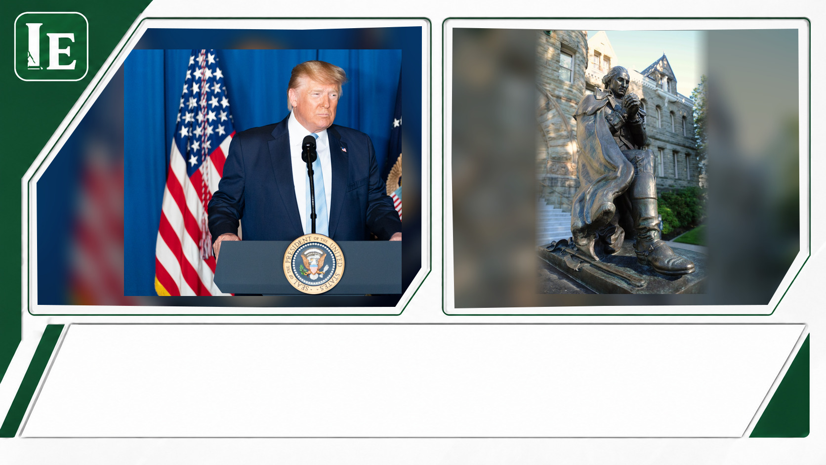 Donald Trump and George Washington featured editorial graphic