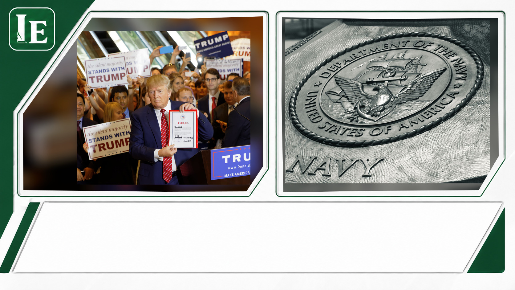 Donald Trump and United States Navy featured editorial graphic