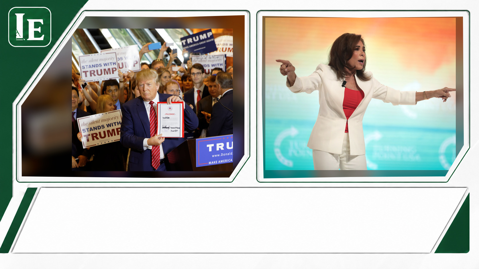 Donald Trump and Jeanine Pirro featured editorial graphic