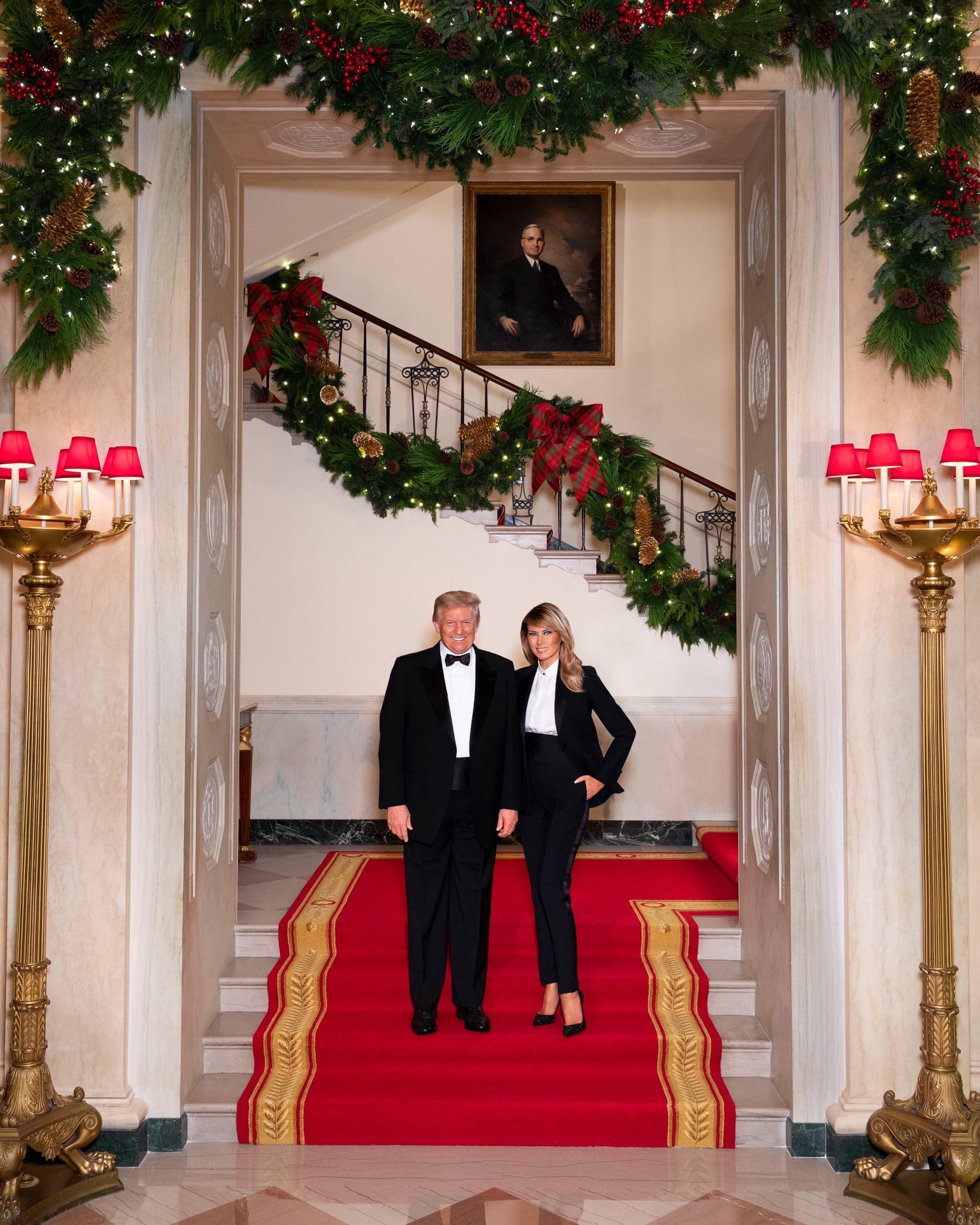 President Donald Trump and First Lady Melania Trump official 2020 Christmas portrait