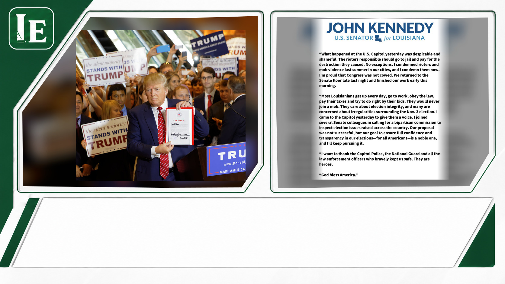 Donald Trump and John F. Kennedy featured editorial graphic