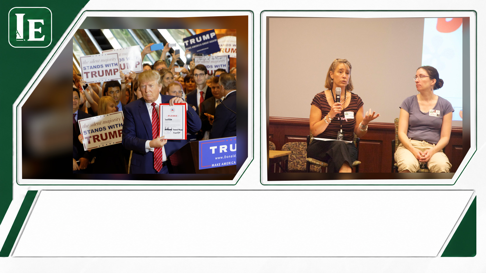 Donald Trump and Natalie Harp featured editorial graphic