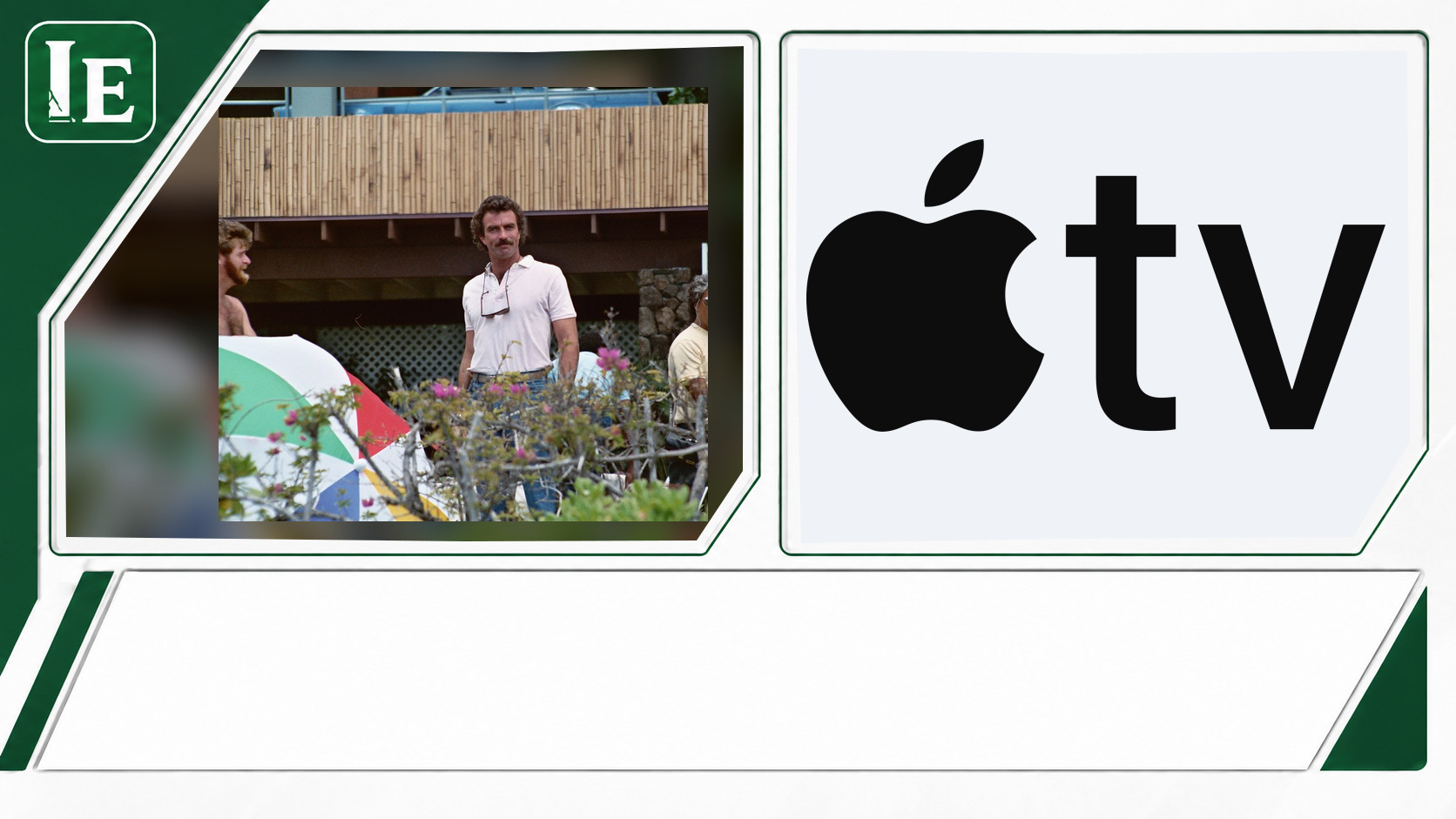 Tom Selleck and Apple TV featured editorial graphic