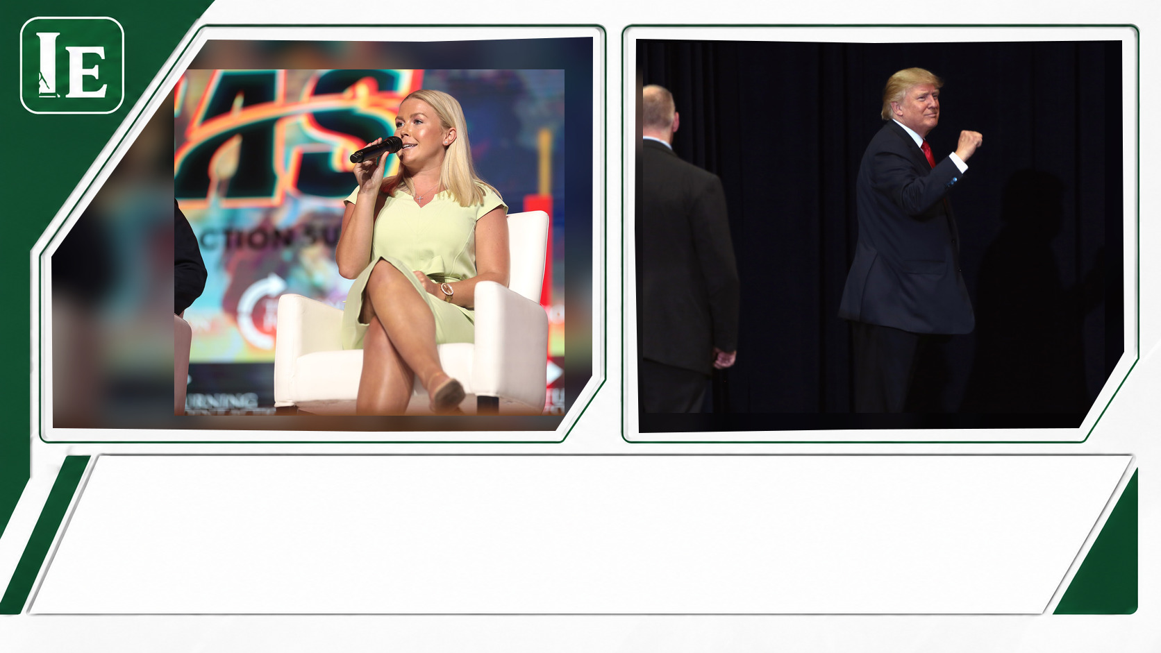 Karoline Leavitt and Donald Trump featured editorial graphic