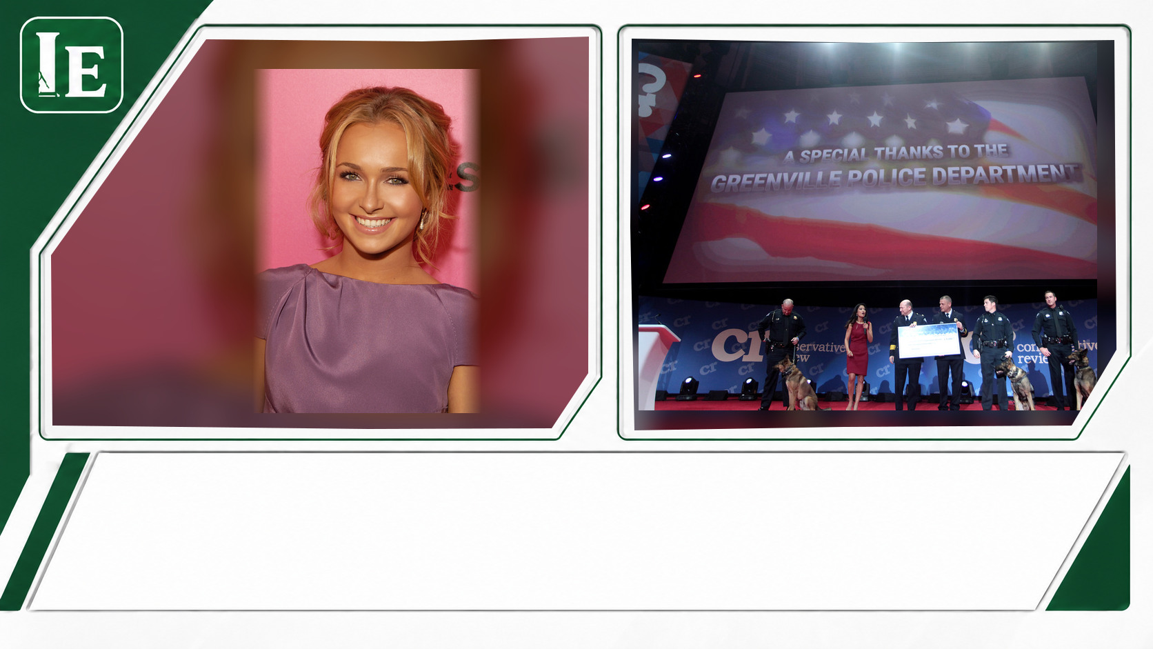 Hayden Panettiere and Greenville Police Department featured editorial graphic