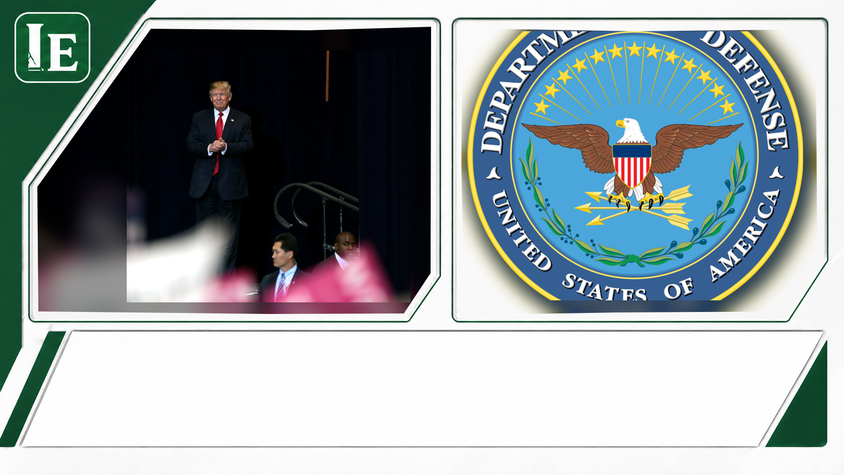 Donald Trump and Pentagon featured editorial graphic