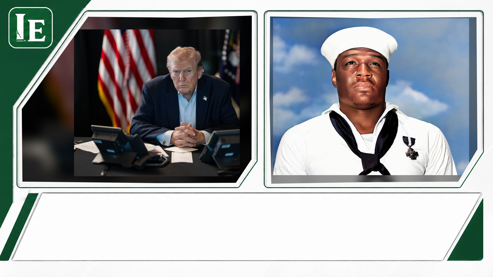 Donald Trump and Doris Miller featured editorial graphic